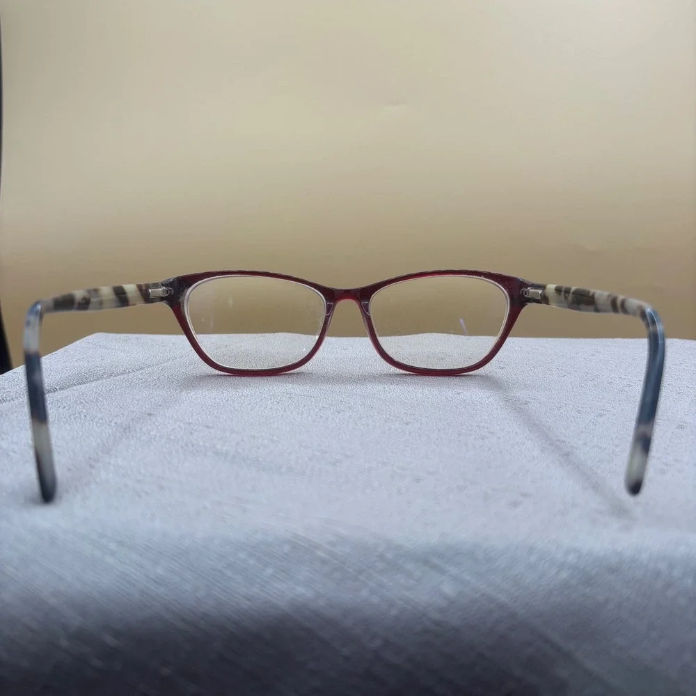 Vera Bradley Jessica Eyeglasses Burgundy Rainforest Stripes Cat Eye 51-16-135